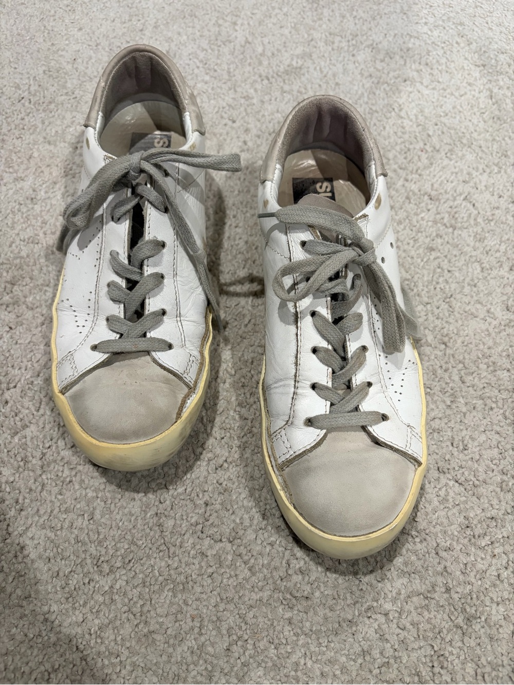 Golden Goose Leather & Suede Sneakers, Women’s Size 37 EU / 7 US, White/Greige